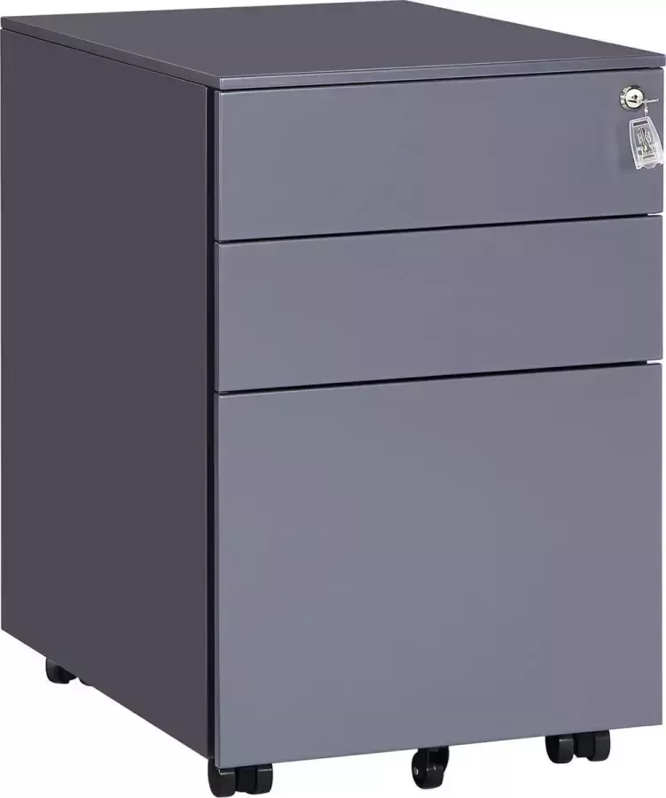 Nancy's Ladeblok 3 Lades Grijs Ladeblok Bureau 52 x 39 x 60 cm