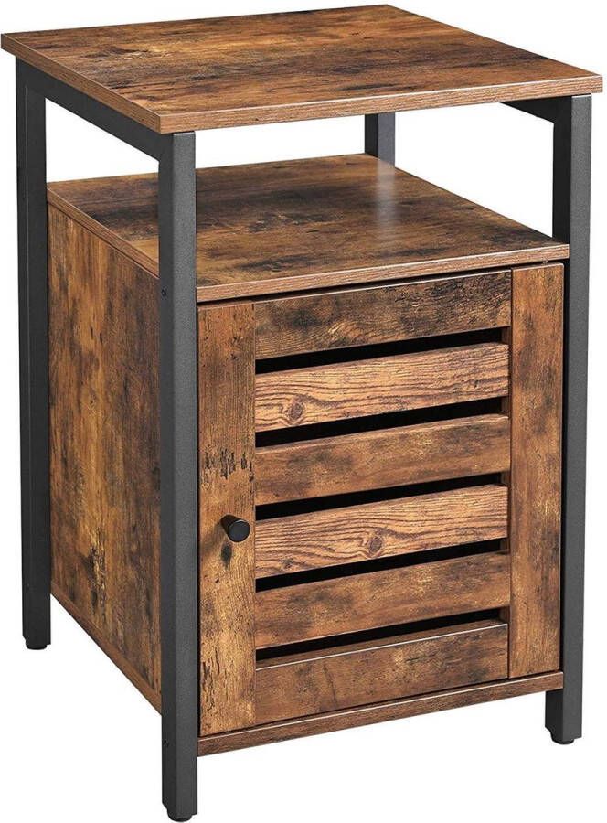 Nancy's Nachtkastje Industrieel Nachtkasten Hout Metaal Bruin 40 x 40 x 60 cm