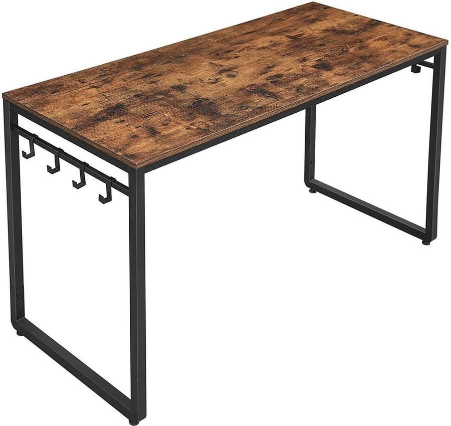 Nancy's Carnegie Bureau Werktafel Computerbureau Bureaus Met 8 Haken Industrieel 140 x 60 x 75 cm