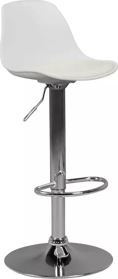 Nancy's Foothills Luxe Barkruk Wit Barkrukken Barkruk Verstelbaar 40 x 40 x 104 CM