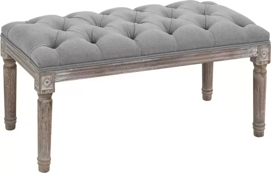 Nancy's Fort Pierce Gestoffeerde Bank Bedbank Klassiek Vintage Grijs 81 x 41 x 41 cm