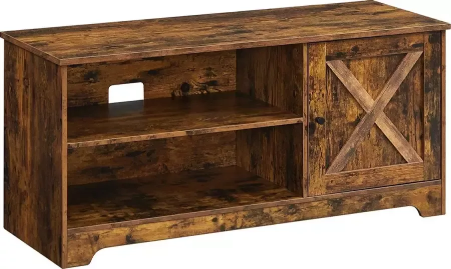 Nancy's Herndon TV Meubel TV-Kast Opslagruimte Tot 43 Inch Industrieel Vintage Bruin Bewerkt Hout 110 x 40 x 50 cm