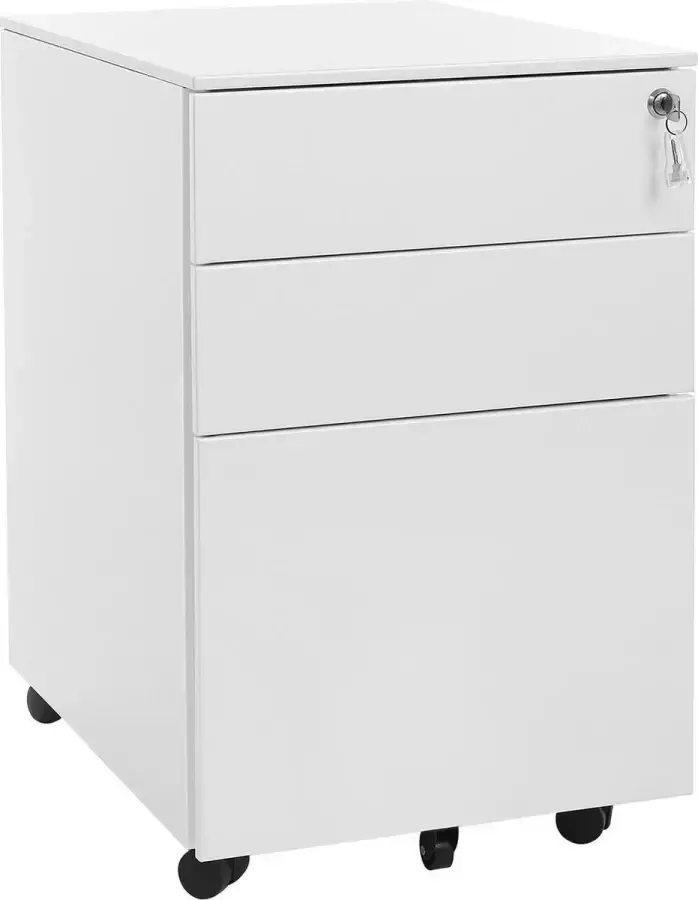 Nancy's Ladeblok Wit Stalen Locker Op Wieltjes Kantoorkast Rolcontainer - Foto 2