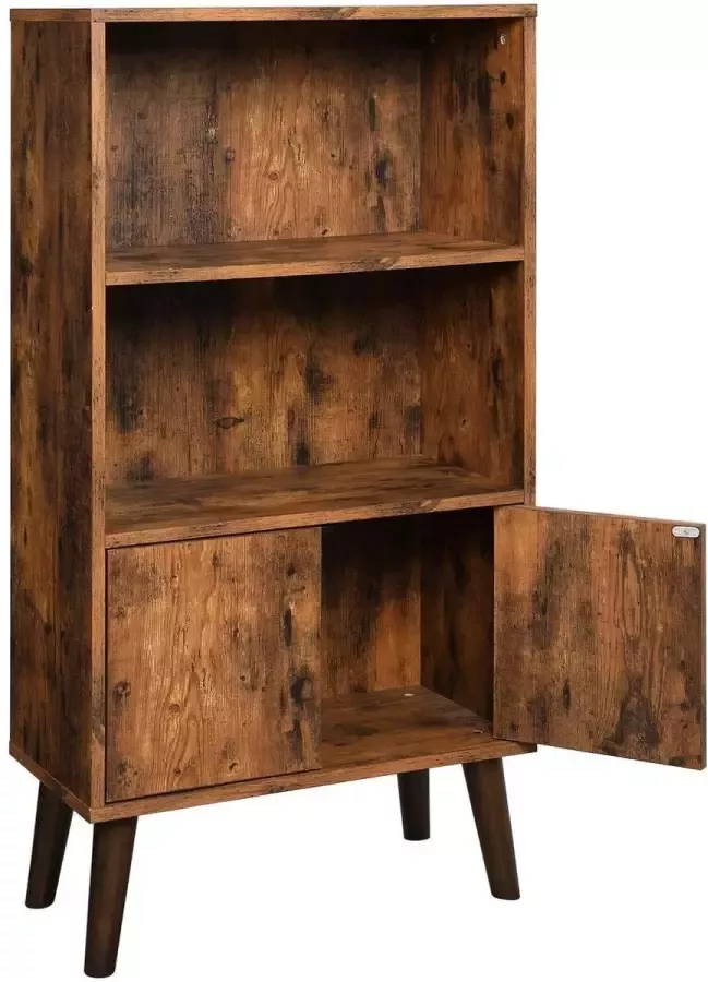 Nancy's Retro Boekenkast Vintage Houten Kast Kasten 120 x 60 x 30 cm