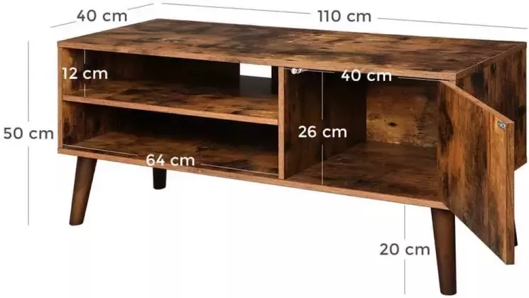 Nancy's TV Meubel 110 x 49 5 x 40 cm Houtlook bruin