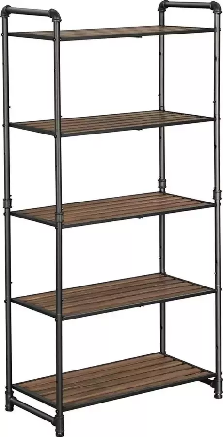 Nancy's Vintage Stellingkast Wandkast Keukenrek Badkamerrek Boekenrek 5 Planken Industrieel Stellingkasten 63 8 x 30 5 x 129 5 cm