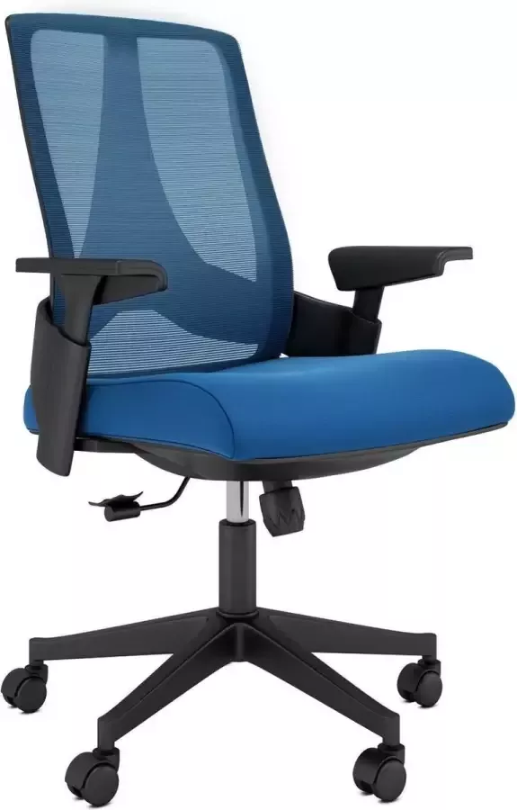 Nancy's Seymour Bureaustoel Kantoorstoel Kantelbare Rugleuning Ergonomisch Mesh Blauw Zwart 63 x 69 x 102-112 cm