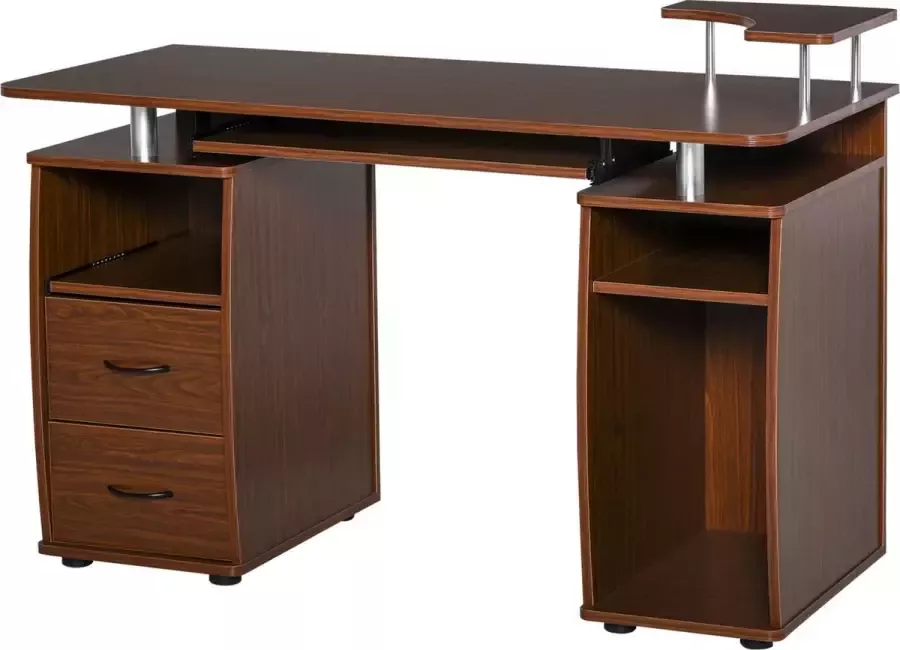 Nancy's Shark Hole Computer Desk Bruin Spaanplaat Staal 47 24 cm x 21 65 cm x 33 46 cm