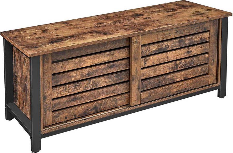 Nancy's Tv Meubel Industrieel Tv-kast Tv Lowboard Tv-tafel Tv Meubels Vintage Bruin Metaal 110 x 40 x 45