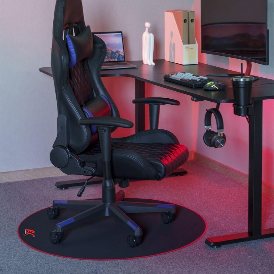 NanoRS Bureaustoelmat Mat voor gamestoel RGB-achtergrondverlichting Rood 100cm RS172 Zwart