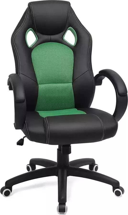 NaSK Racing stoel bureaustoel gaming stoel managersstoel PU zwart-groen
