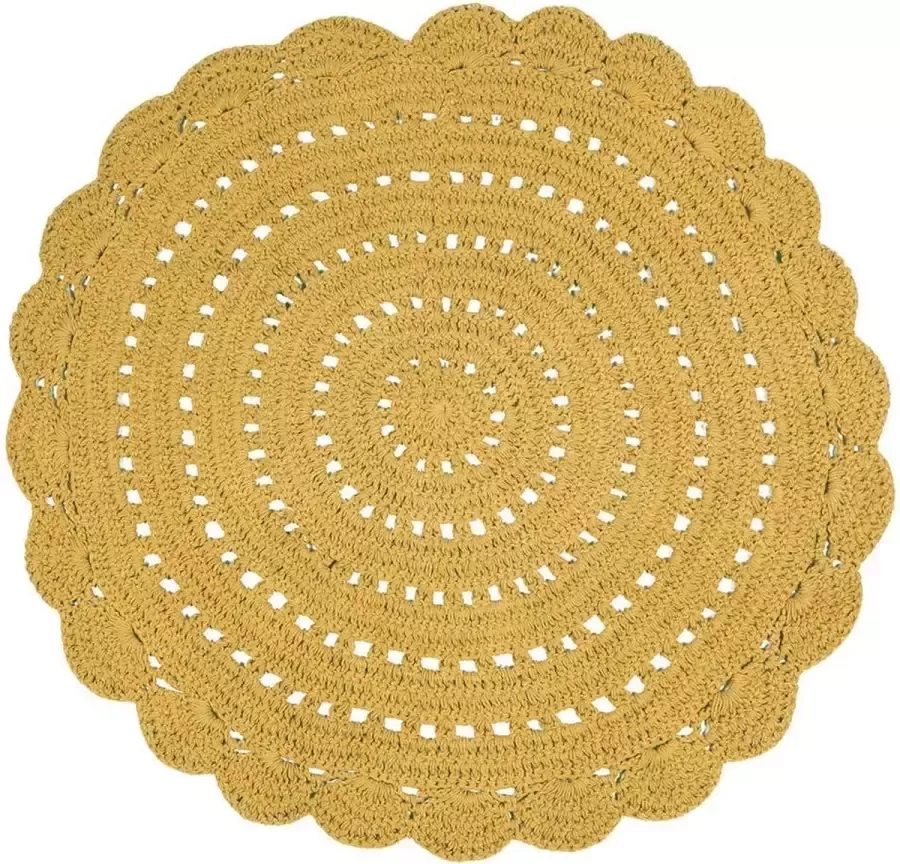 Nattiot Alma Rond Vloerkleed Tapijt ∅ 120 cm Okergeel