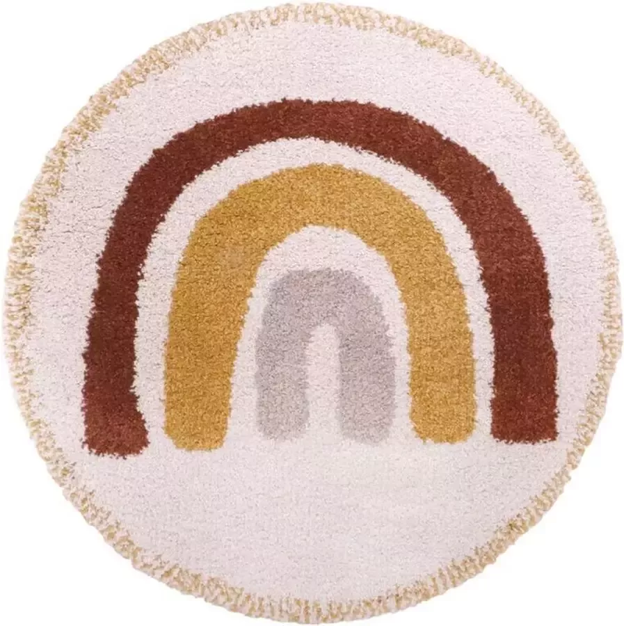 Nattiot Bohemian Rainbow Nude Rond Vloerkleed Tapijt Voor Kinderkamer ∅ 120 cm