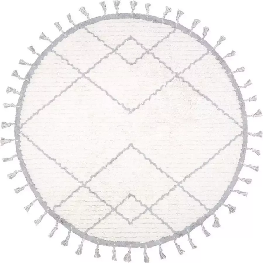 Nattiot Côme Rond Vloerkleed Kinderkamer & Babykamer Grey Tapijt ∅ 120 cm