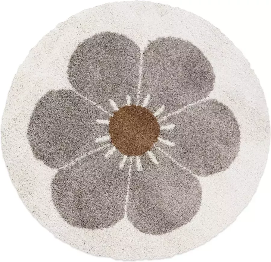 Nattiot Kinderkamer Vloerkleed Bohemian Daisy Taupe Tapijt