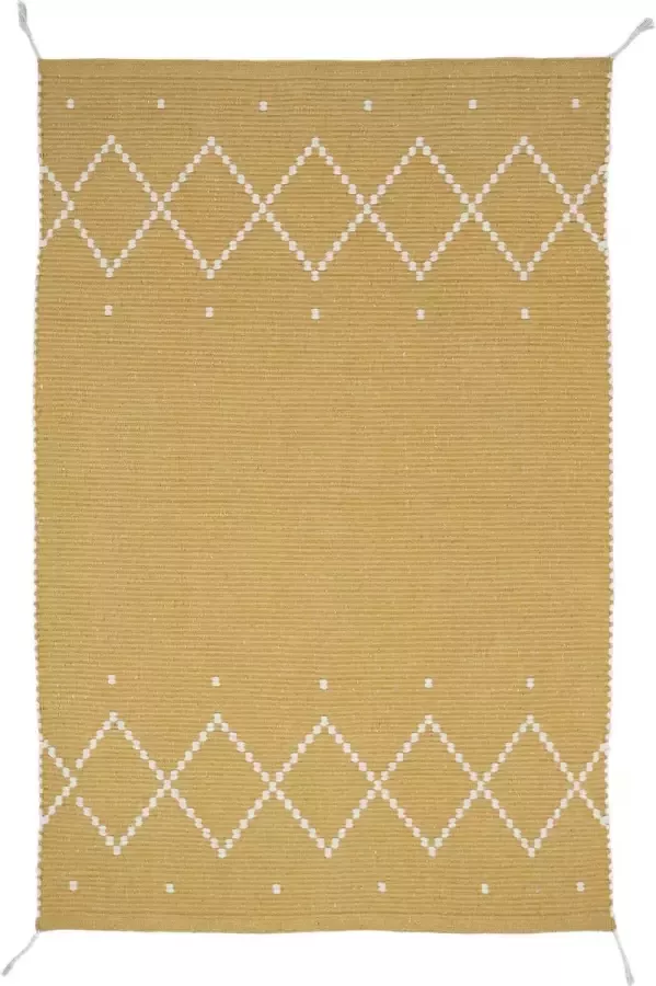 Nattiot Mallorca Mustard Bohemian Stijl Vloerkleed Tapijt Afmetingen 100 x 150cm