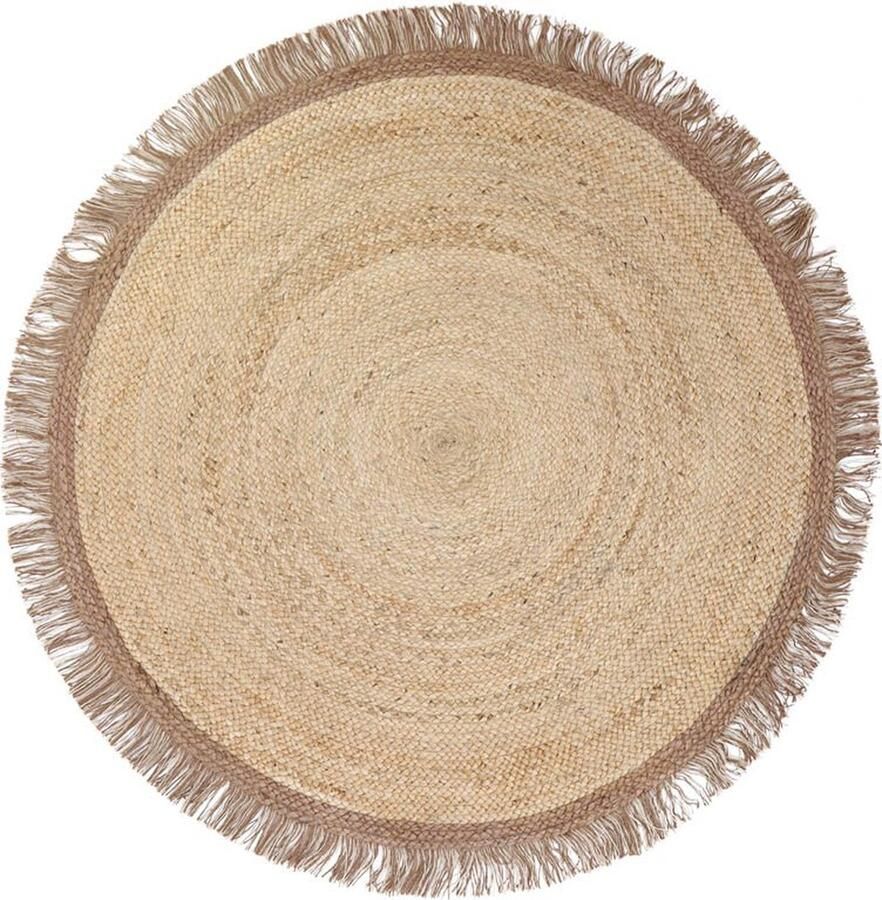 Nattiot Thar Rond Jute Vloerkleed Tapijt Met Franjes Diameter 140cm
