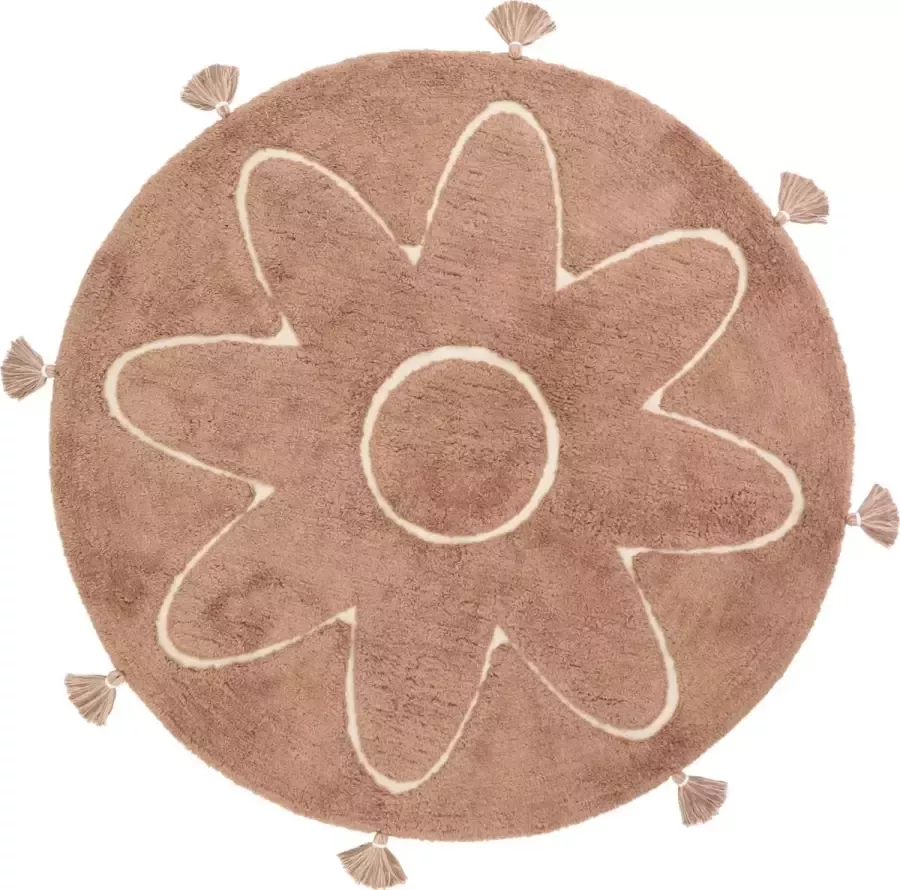 Nattiot Yva Bohemian Stijl Brown Rond Vloerkleed Tapijt ∅ 110 cm