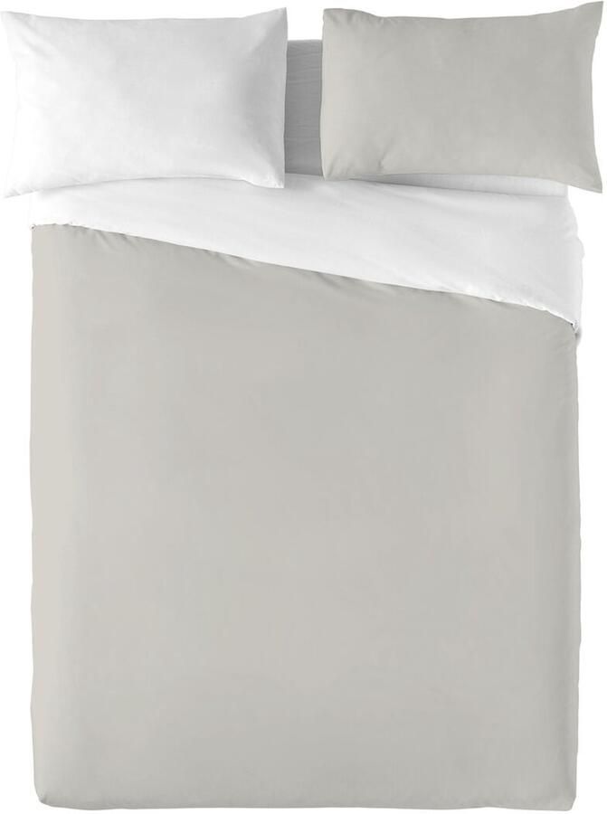 Naturals Noorse hoes FUNDA NORDICA BICOLOR REVERSIBLE Omkeerbaar Wit Lichtgrijs Bed van 90 1 Onderdelen 150 x 220 cm