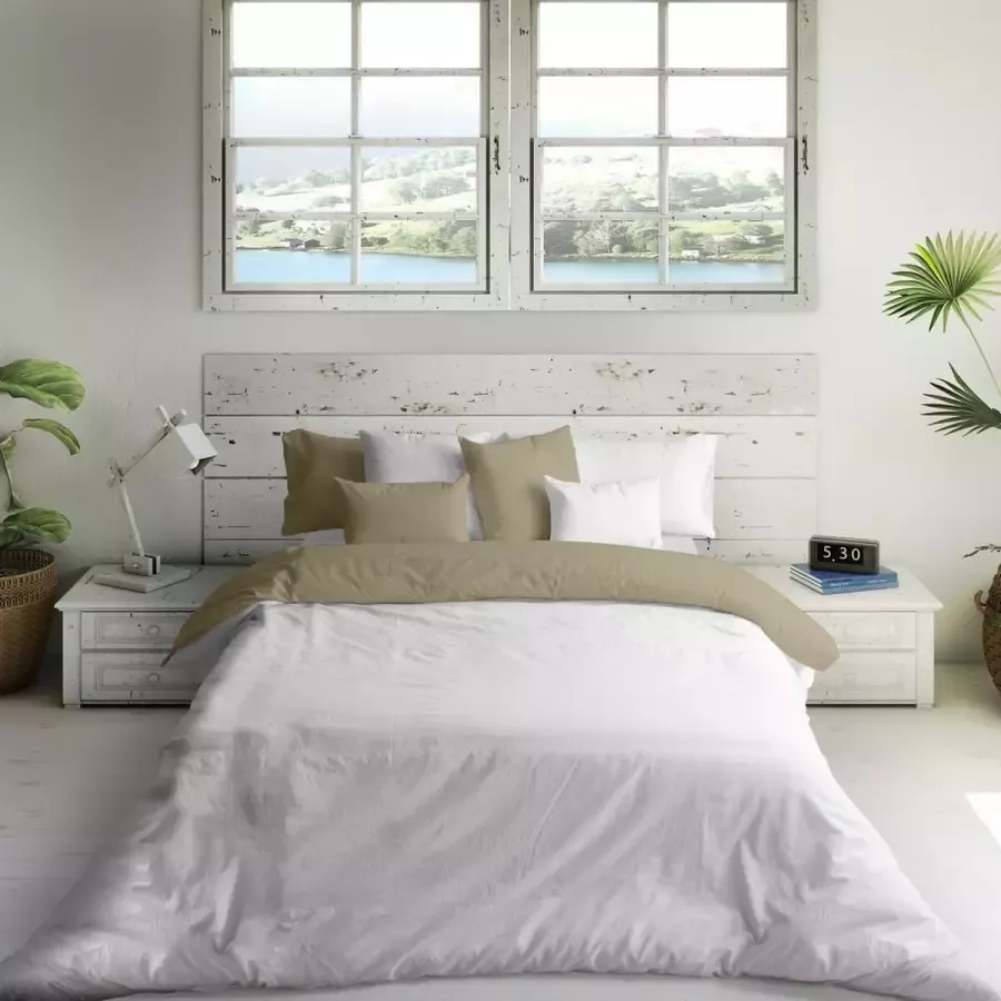 Naturals Noorse hoes FUNDA NORDICA BICOLOR REVERSIBLE Omkeerbaar Beige Wit Bed van 180 Bed van 180 190 (260 x 220 cm)