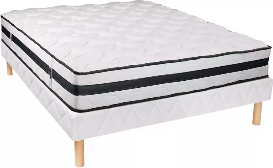 Vente-unique Set bedbodem + matras met pocketveren AGATHE van NATUREA 140 x 190 cm L 190 cm x H 30 cm x D 140 cm