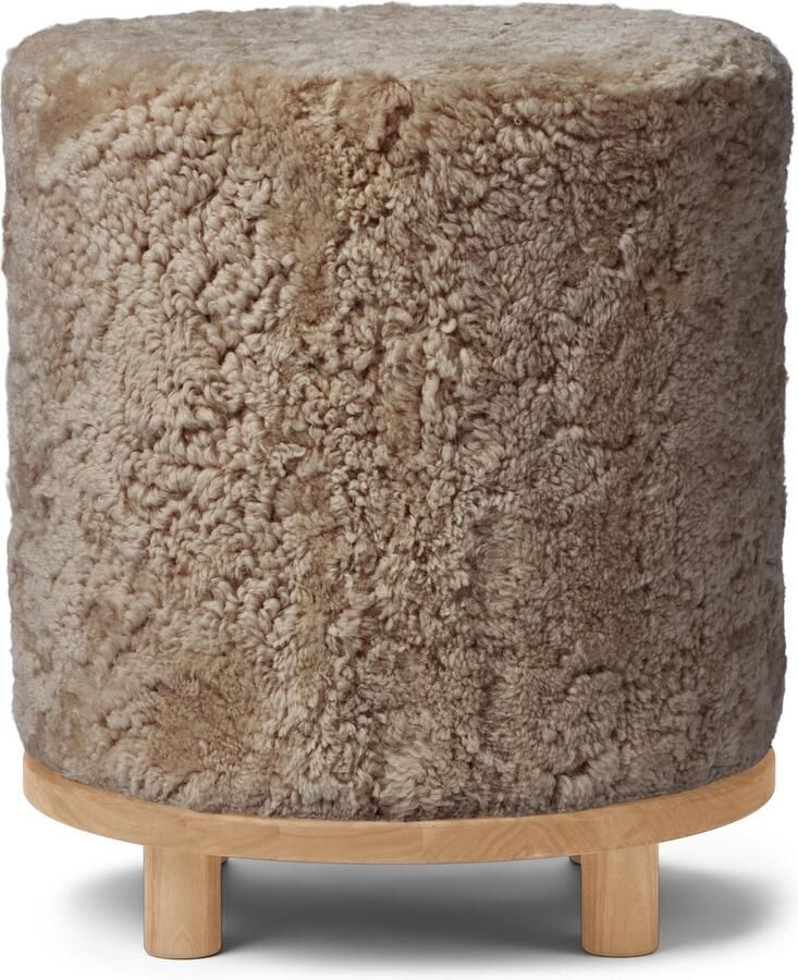 Natures collection Poef Sheepskin House Simon Poef Kortharige Schapenvacht