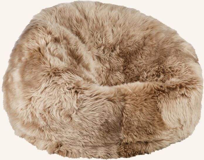 LivingLux Zitzak 73 x 74 cm New Zealand Schapenvacht Lichtgrijs - Foto 8