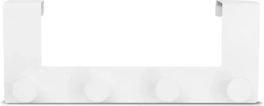 Naturn Living ™ Deurkapstok RVS met 4 haken Deurhaak Deurhanger Kapstok deur kapstok Ophanghaak Ophangrek Mat wit