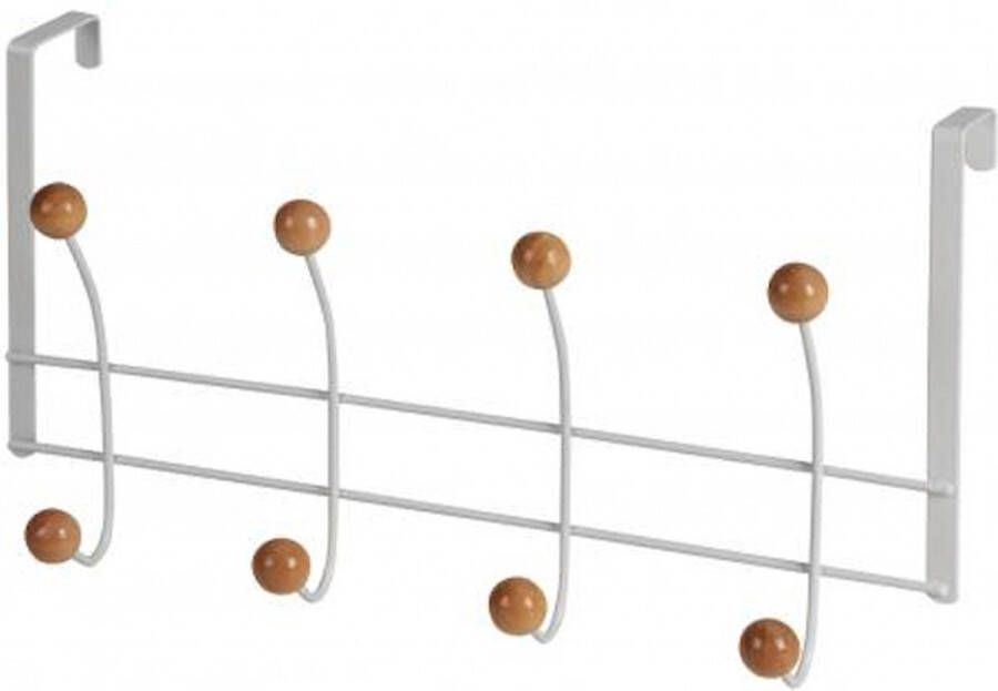 Naturn Living ™ Deurkapstok RVS met 8 haken Deurhaak Deurhanger Kapstok deur kapstok Ophanghaak Ophangrek Mat wit