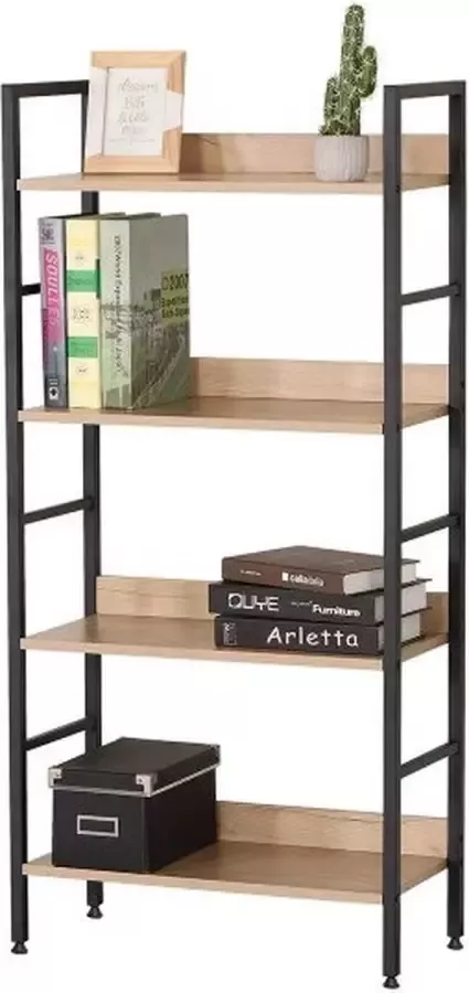 Naturn Living Industriële Wandkast 4 Laags 60 x 27 5 x 126 cm Opbergkast Open Kast Ruimtebesparende Kast Boekenkast Bruin