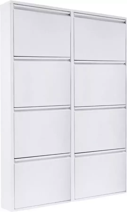 Naturn Living Metalen schoenenkast 8 deurs set van 2 141 x 51 5 x 17 cm Functionele en compacte schoenenkast voor het stijlvol opbergen van jouw schoenen verzameling Schoenenrek Mat zwart