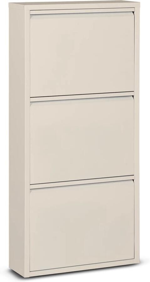 Naturn Living Metalen Schoenenkast 3-deurs 50 x 15 x 103 5 cm Schoenenrek Stijlvolle Opbergoplossing Interieur Schoenen Opbergsysteem Ruimtebesparend opbergbox Kast Metaal Organizer Woondecoratie Mat Wit