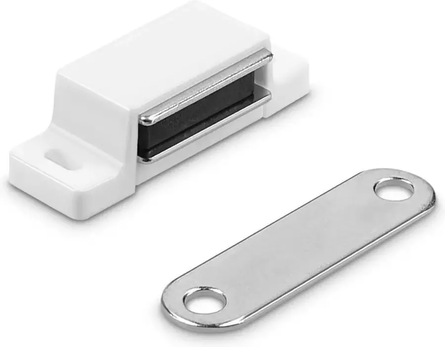 Navaris 10x magneetsluiting voor kast of lade Magnetische afsluiting voor deuren Set van 10 magneetstrips voor meubels Magneetsnappers Wit