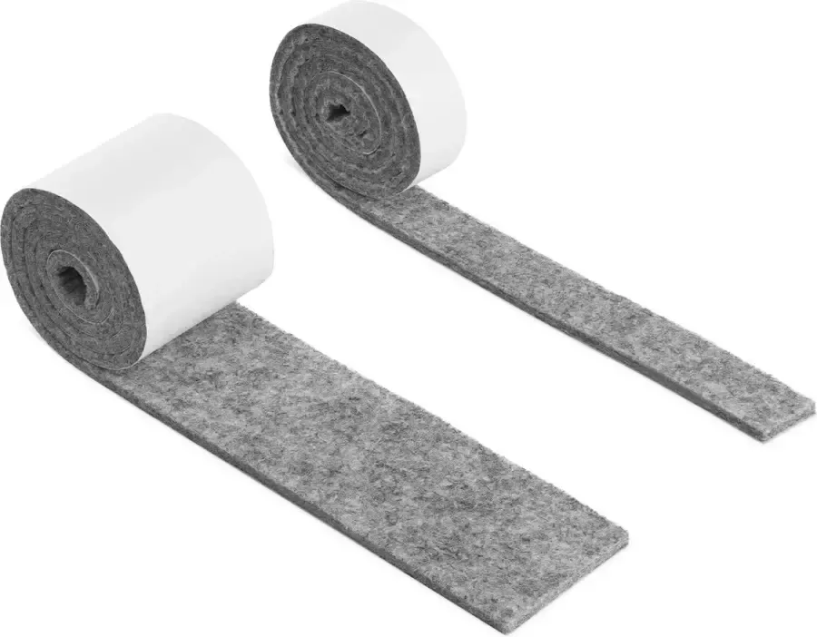 Navaris 2 rollen zelfklevende meubelviltjes Op maat te knippen 1x 2 cm breed + 1x 5 cm breed Lengte 75 cm