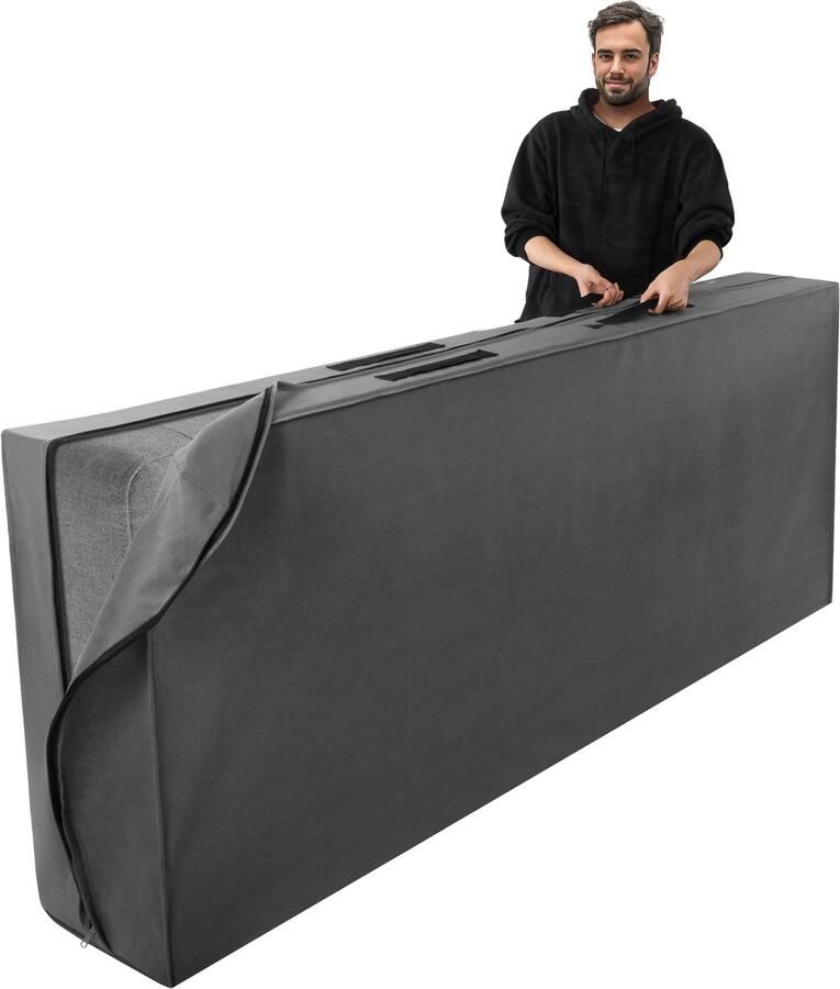 Navaris matrasbeschermer hoes voor matrassen 80 x 200 x 25 cm 120 gsm Tegen mijten stof en vuil Stevig en ademend Matras opberghoes Grijs