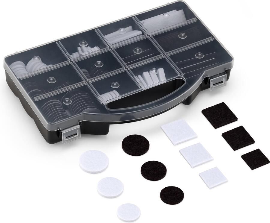 Navaris meubelonderzetters van vilt 216 zelfklevende vloerbeschermers Vierkant en rond in verschillende maten Zwart wit