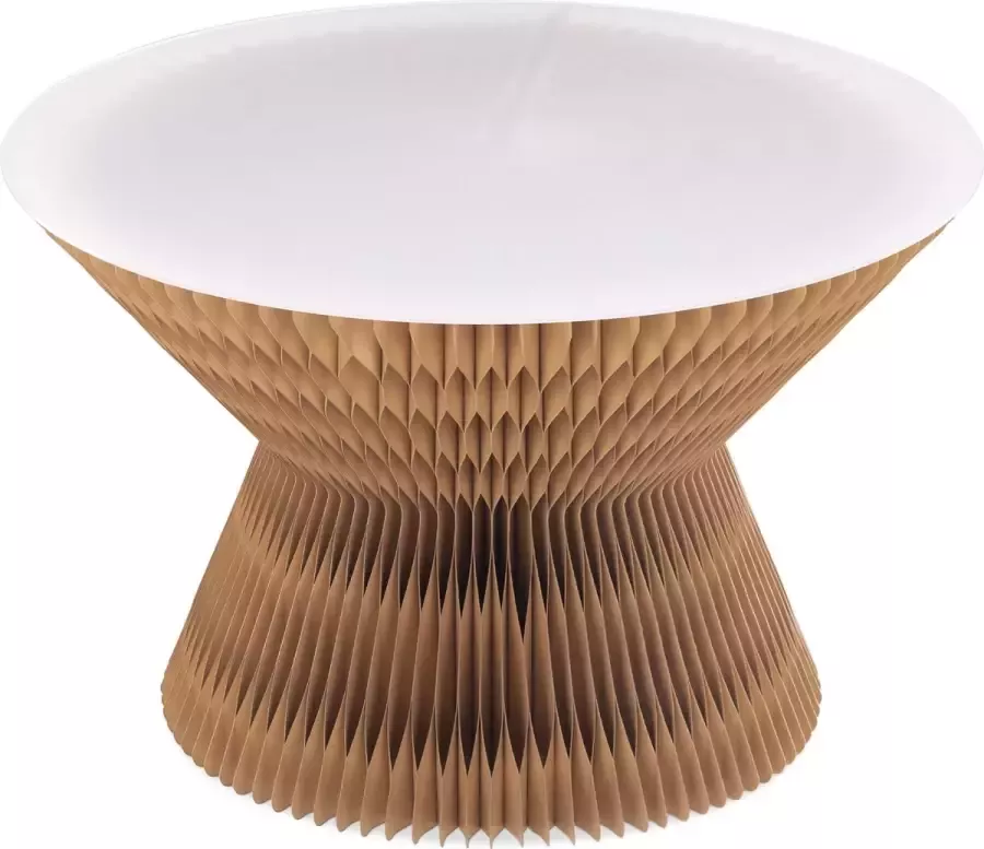 Navaris ronde koffietafel van papier- Tijdloos honingraat ontwerp voor in de kamer Inklapbaar 58 cm in diameter