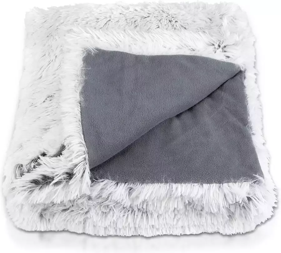 Navaris zachte fleece deken Dubbelzijdige fleecedeken voor de bank stoel of bedsprei 150x200 cm Wasbaar imitatiebont Grijs