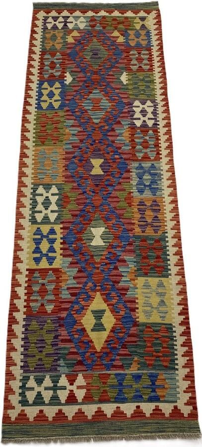 Nazaritapijten.com Afghaanse Kelim Oosterse Kelim Loper Kelim Handgemaakte Kelim Speciaal Cadeau 100% Wol schaap Wol Handgemaakt Vloerkleed Afmetingen : 0.82 x 258 cm- Kelim ID K-892