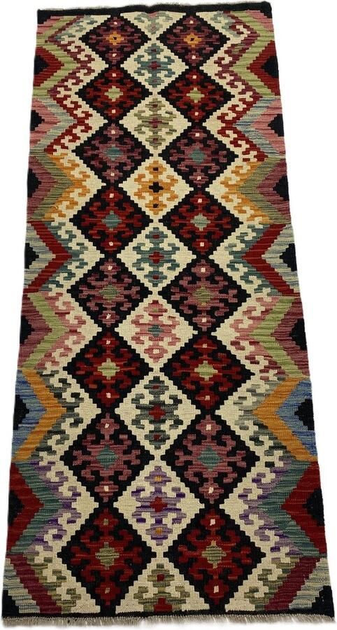 Nazaritapijten.com Kelim Afghaanse Kelim Oosterse Kelim Loper Kelim Handgemaakte Kelim Speciaal Cadeau 100% Wol schaap Wol Handgemaakt Vloerkleed Afmetingen : 0.82 x 193 cm- Kelim ID K-783