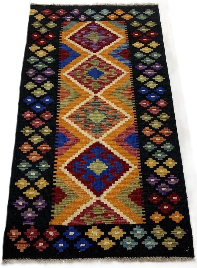 Nazaritapijten.com Kelim Afghaanse Kelim Oosterse Kelim Loper Kelim Handgemaakte Kelim Speciaal Cadeau 100% Wol schaap Wol Handgemaakt Vloerkleed Afmetingen : 0.80 x 145 cm- Kelim ID K-835