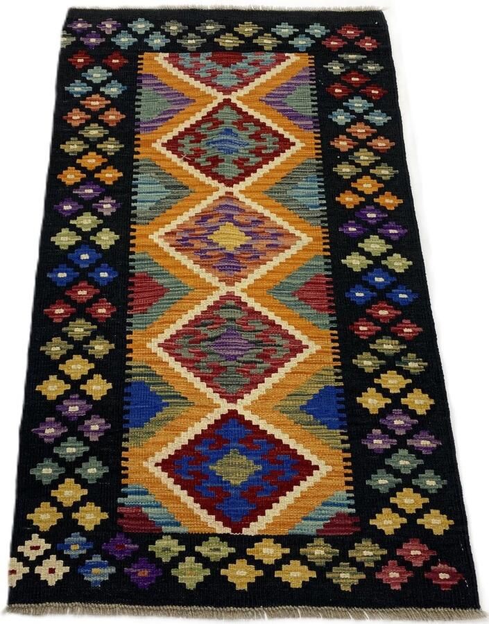 Nazaritapijten.com Kelim Afghaanse Kelim Oosterse Kelim Loper Kelim Handgemaakte Kelim Speciaal Cadeau 100% Wol schaap Wol Handgemaakt Vloerkleed Afmetingen : 0.83 x 144 cm- Kelim ID K-859