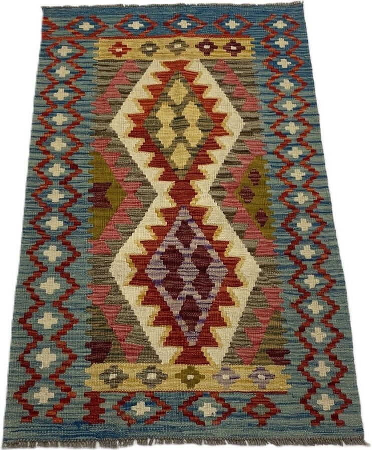 Nazaritapijten.com Kelim Afghaanse Kelim Oosterse Kelim Vloerkleden Handgemaakte Kelim 100% Wol schaap Wol Handgemaakt Vloerkleed Afmetingen : 0.83x 130 cm- Kelim ID K-789