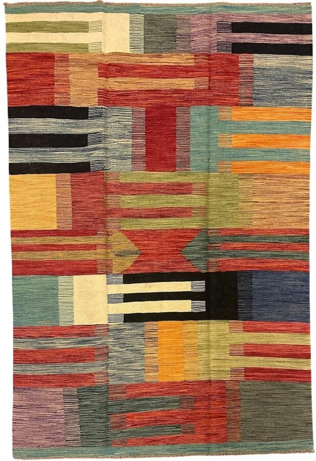 Nazaritapijten.com Kelim Hand Geweven Handgemaakt Kelim Oosterse Hand Gemaakt Handgeweven x 249 CM (100%) Wol Uit Afghanistan