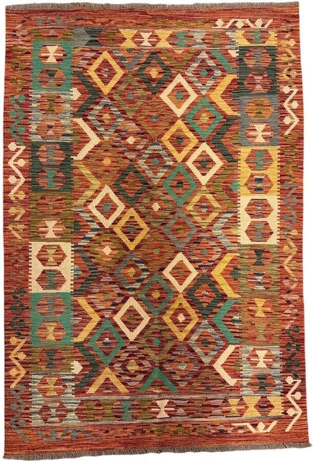 Nazaritapijten.com Kelim Hand Geweven Handgemaakt Kelim Oosterse Hand Gemaakt Handgeweven x 191 CM (100%) Wol Uit Afghanistan