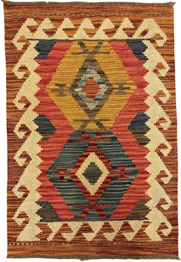 Nazaritapijten.com Kelim Tapijt Vloerkleed Oosterse Handgeweven x 90 CM (100%) Wol kleurstoffen schapenwol