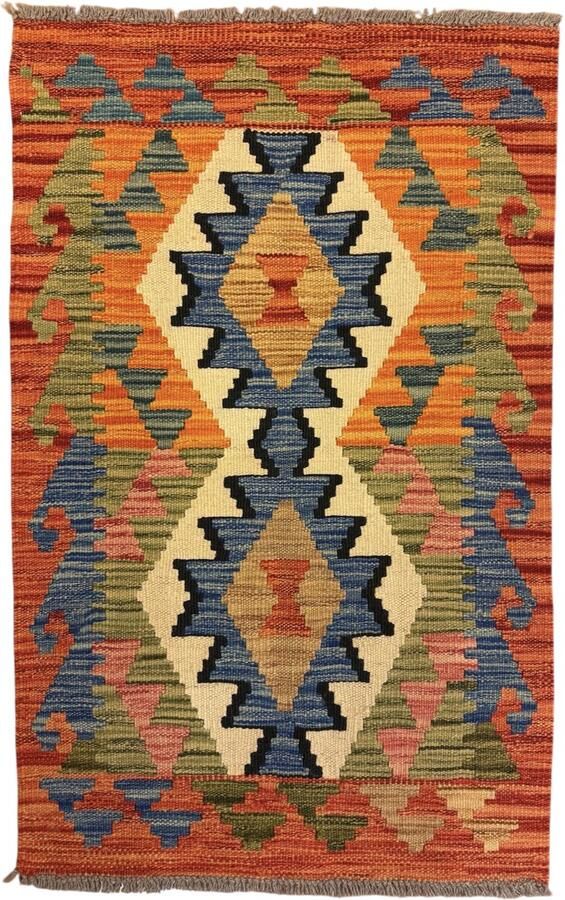 Nazaritapijten.com Kelim Tapijt Vloerkleed Oosterse Handgeweven x 91 CM (100%) Wol kleurstoffen schapenwol