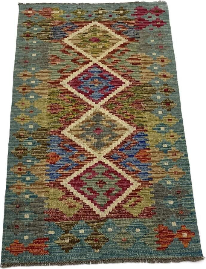 Nazaritapijten.com Kelim Vloerkleed Origineel Authentiek Uniek -Vintage Afghaanse Kelim x 128 cm = 1.01 m² Hand Gemaakt 100 % Wol handgeweven kelim Tapijt Vloerkleden