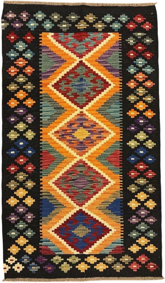 Nazaritapijten.com Kleurrijk Tapijt Laagpolig Handgeweven Wollen Vloerkleed Koho Afghaanse Modern Kelim 83 x 144 Modern Woonkamer Salon Slaapkamer Eetkamer