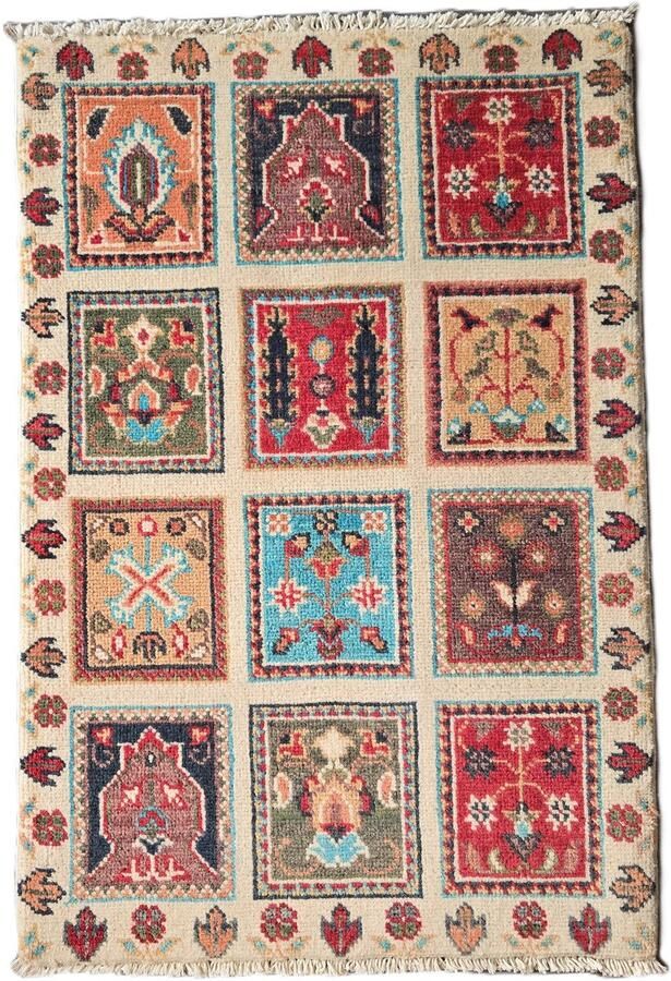 Nazaritapijten.com Origineel Afghaanse Oosterse Tapijt Kazak Tapijt Origineel Authentiek Uniek Vintage x 91 CM Hand Gemaakt 100 % Wol Handgeknoopte Tapijt ID P-507